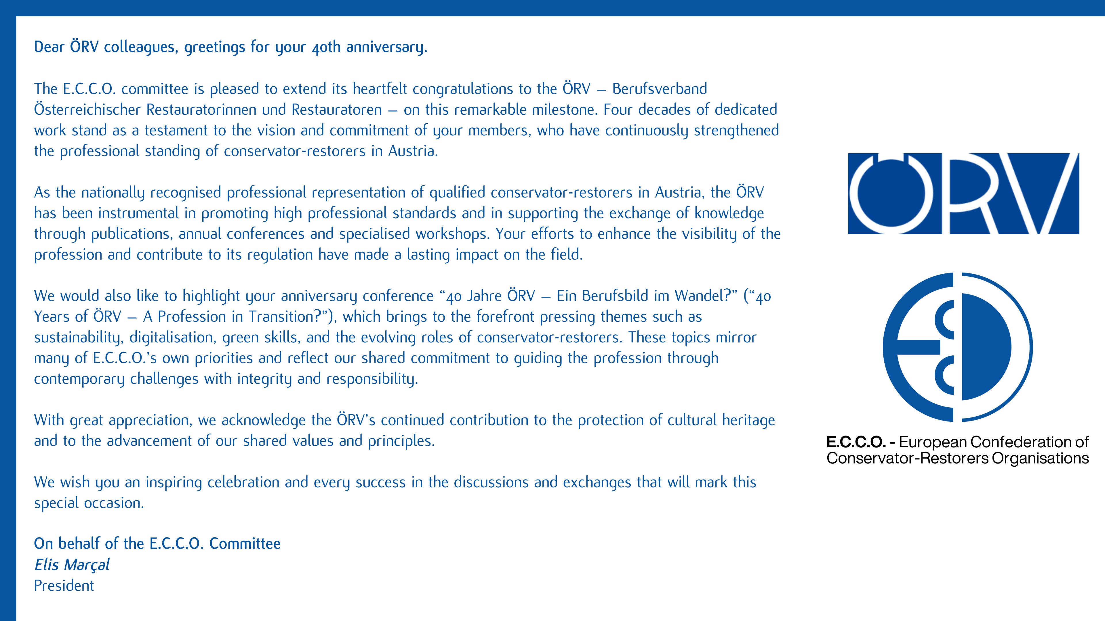 e.c.c.o. greetings card